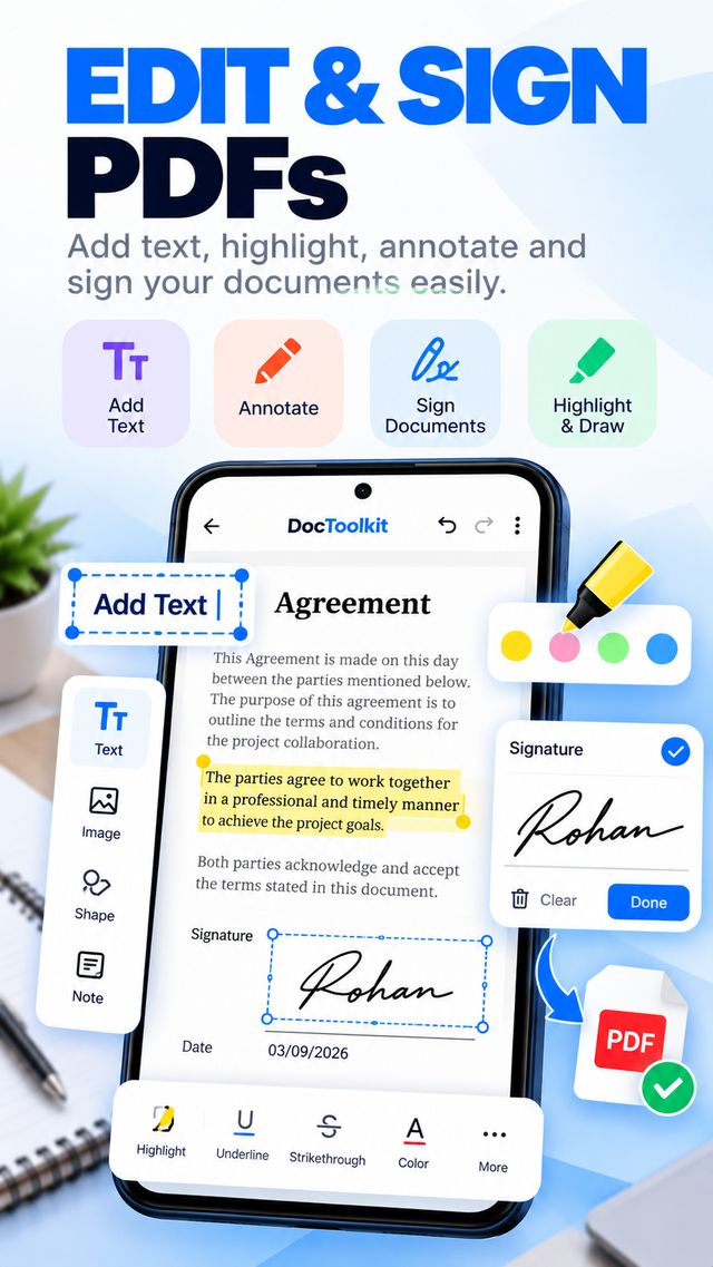 DocToolkit edit and sign PDF