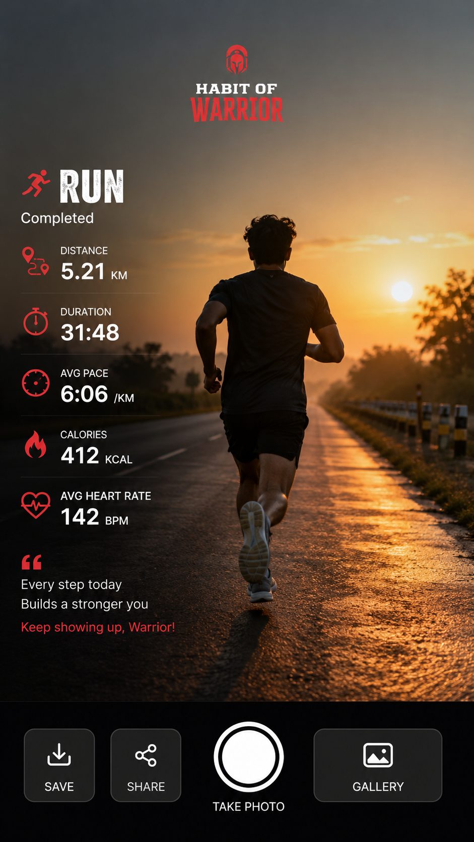 Habit Warrior run summary