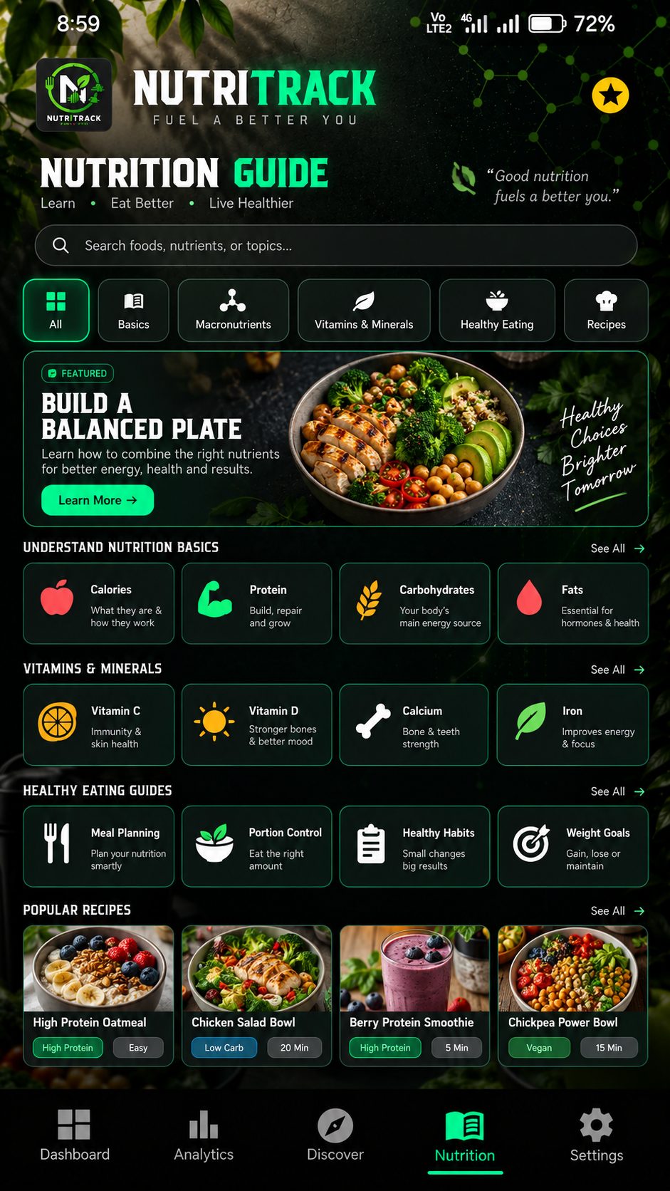 NutriTrack Pro Max nutrition guide